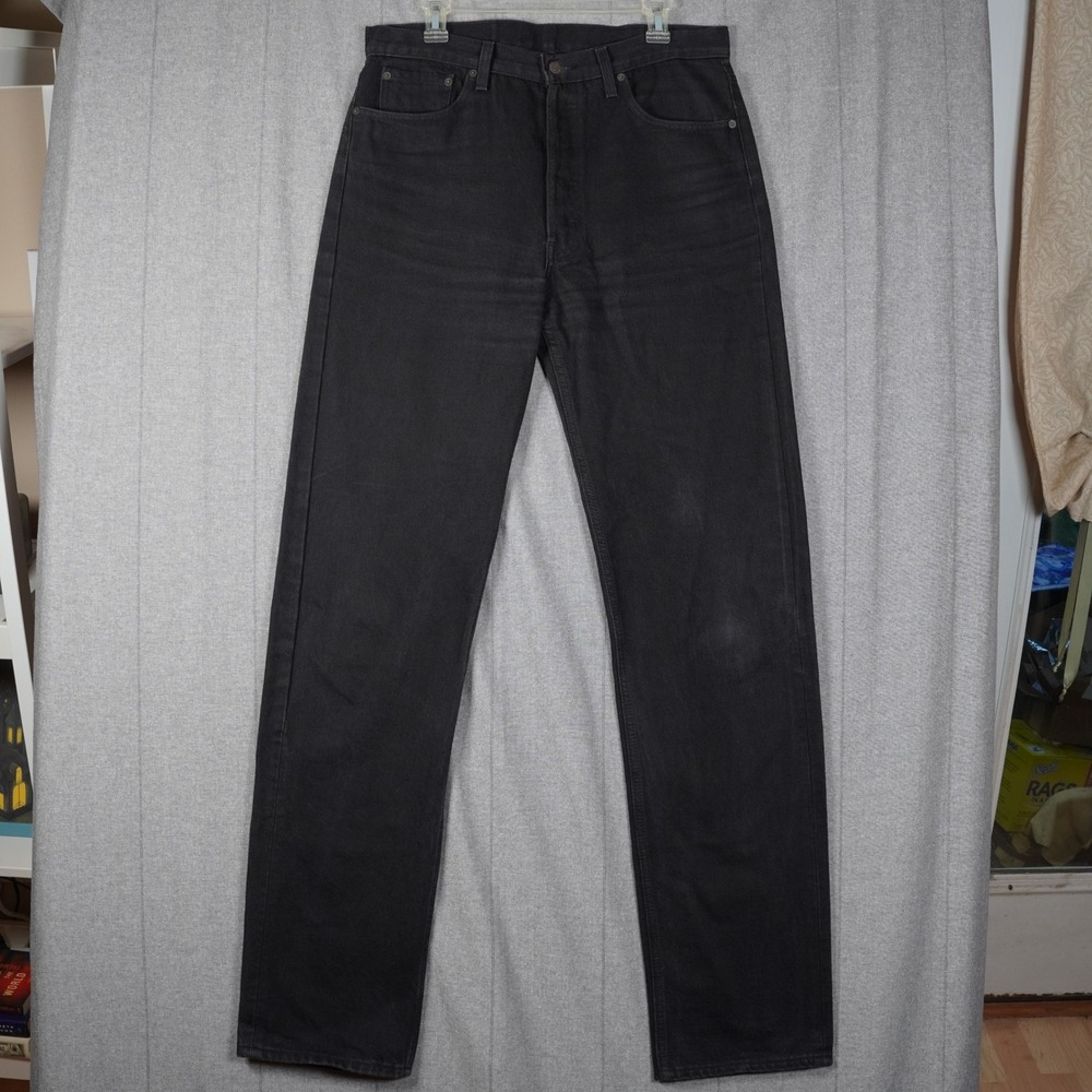 Vintage Levis 501 0660 Black Men's 34x36 Made in‎ USA 90s Straight Denim Jeans